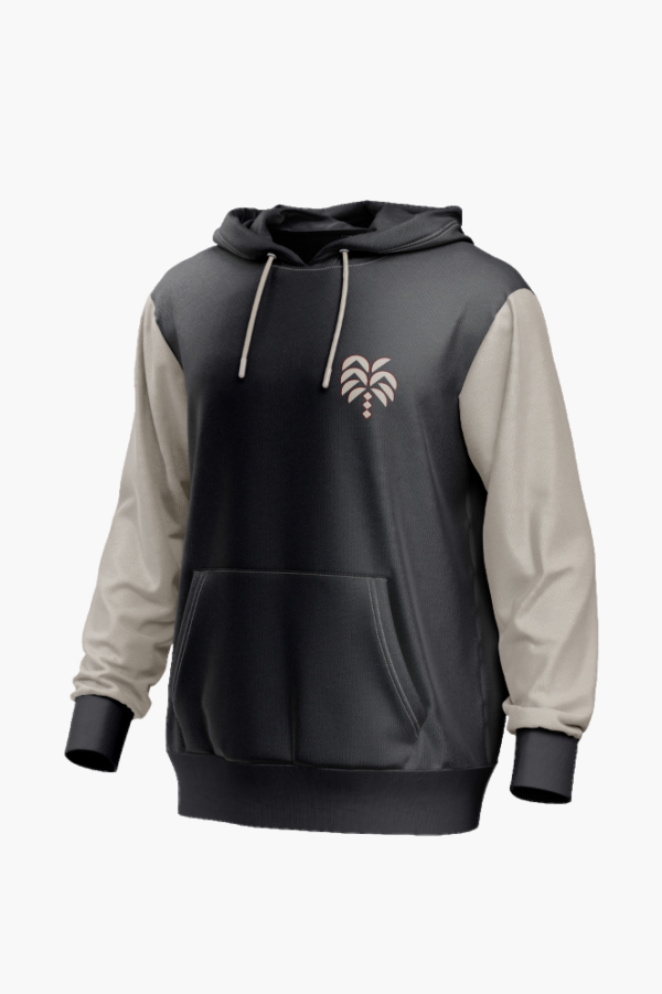 Black Beige Hoodie front